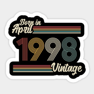 Vintage Born In April 1998 Sticker